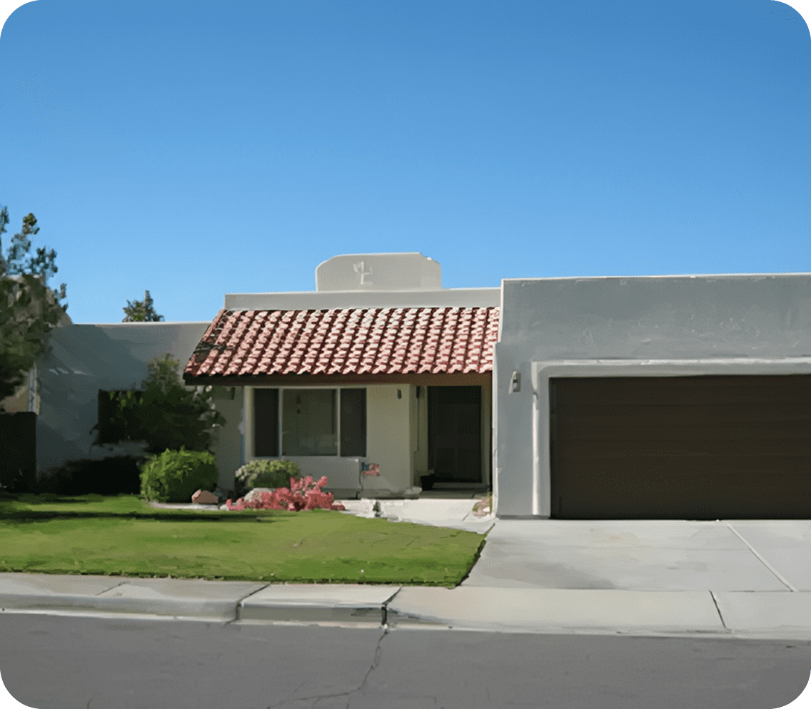 Suburban home with garage